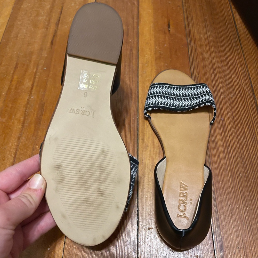 Women’s size 6 J. Crew open toe flats, excellent condition